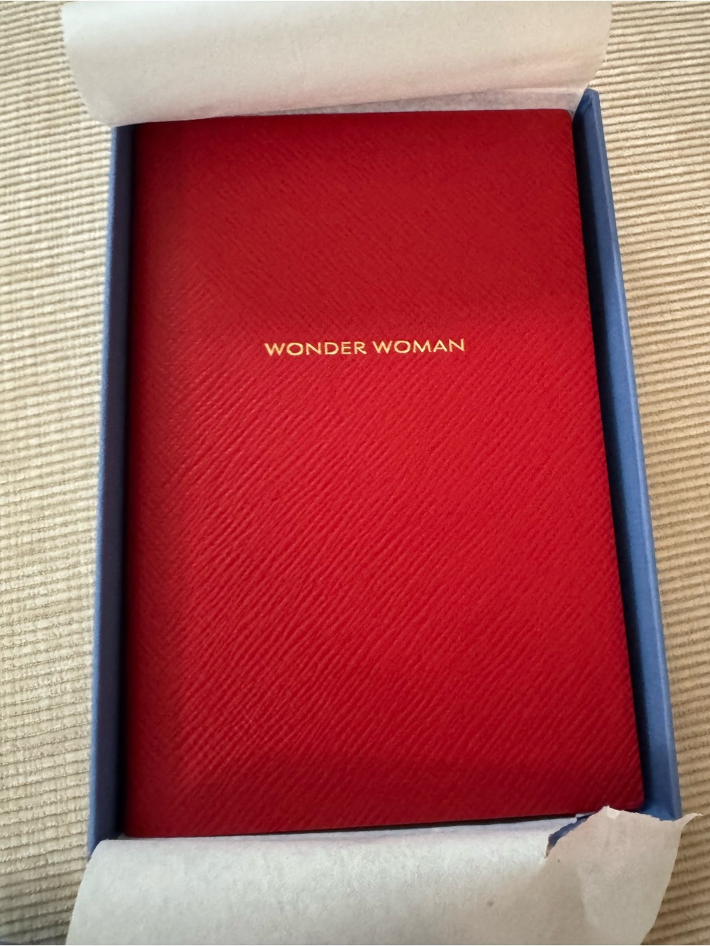 Smythson red wonder woman notebook